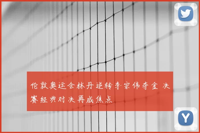 伦敦奥运会林丹逆转李宗伟夺金 决赛经典对决再成焦点